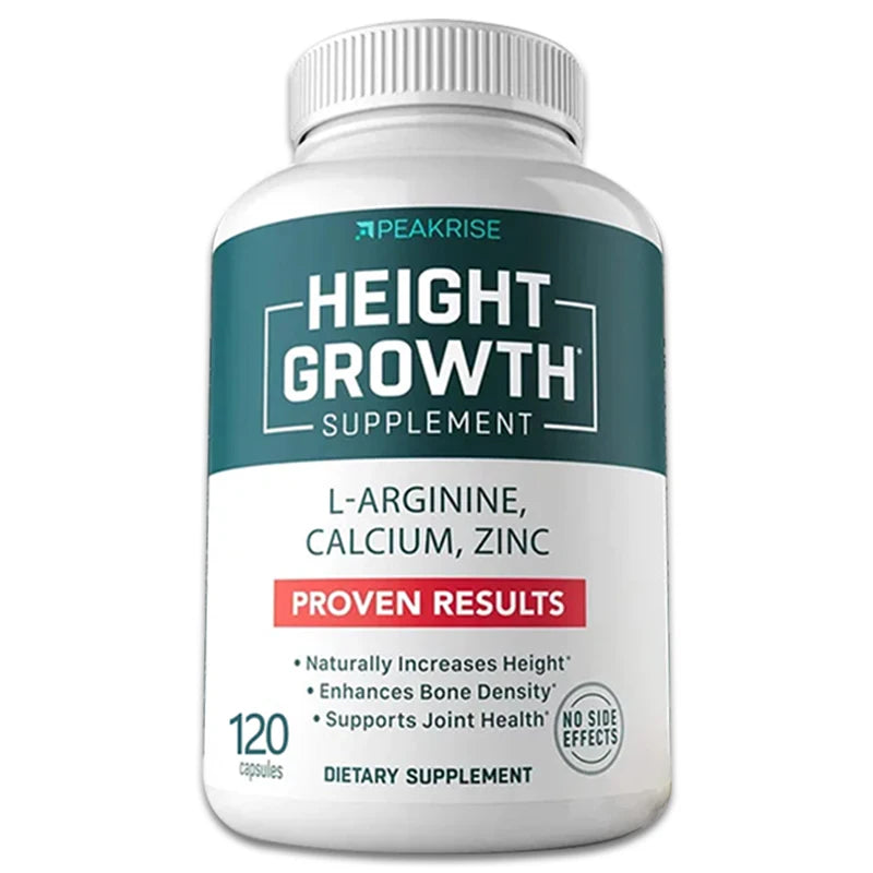 Calcium, Vitamin D3, Zinc, Promotes Bone Growth and Health, Natural Height Increase, Supplements Bone Strength for Children, Tee